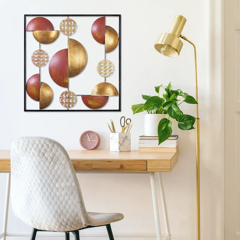 Decorațiune de perete din metal My World, Multicolor, 55x55x0 cm - Multicolor