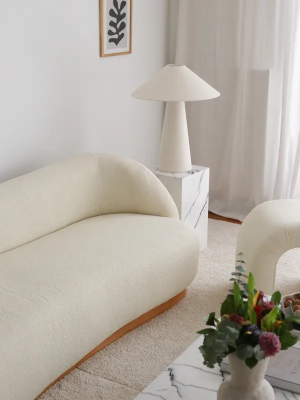 Canapea fixă 3 locuri Slon, Alb, 225x88x75 cm - Alb