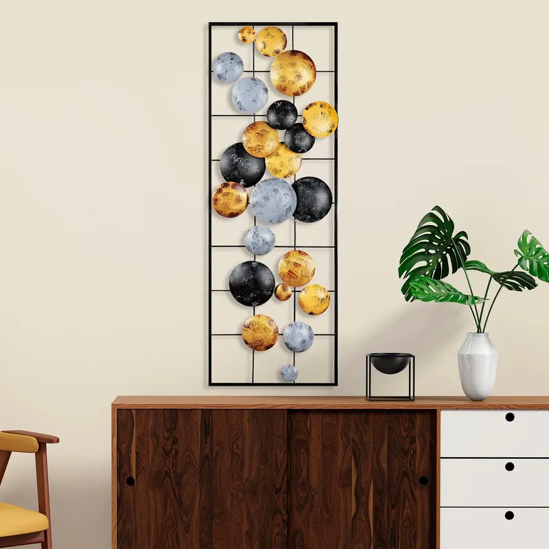 Decorațiune de perete din metal Camber - 7, Multicolor, 32x4x90 cm - Multicolor