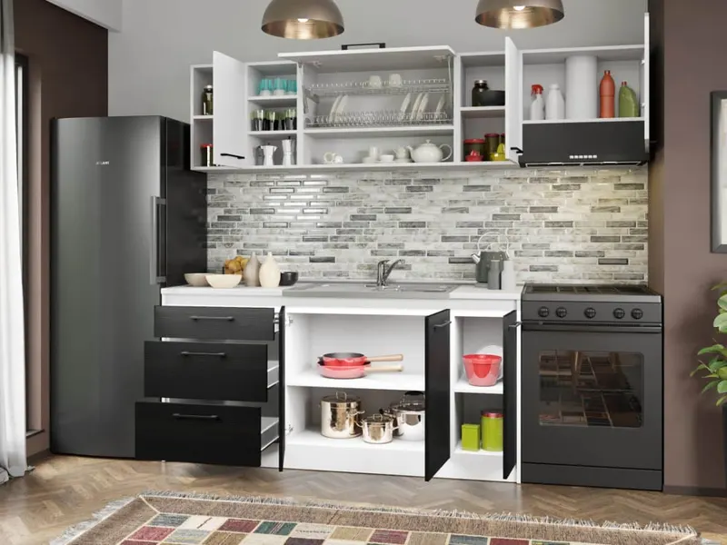 Set Mobila Bucatarie Mina Yang 230 Ferrara/Alb C137 — imaginea 2