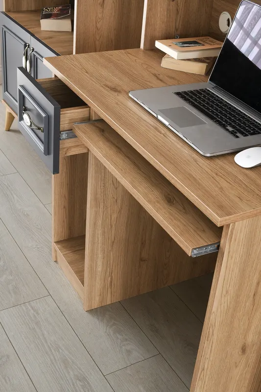 Birou Irmak 70229, Stejar - Antracit, 90x60x167 cm - Stejar - Antracit