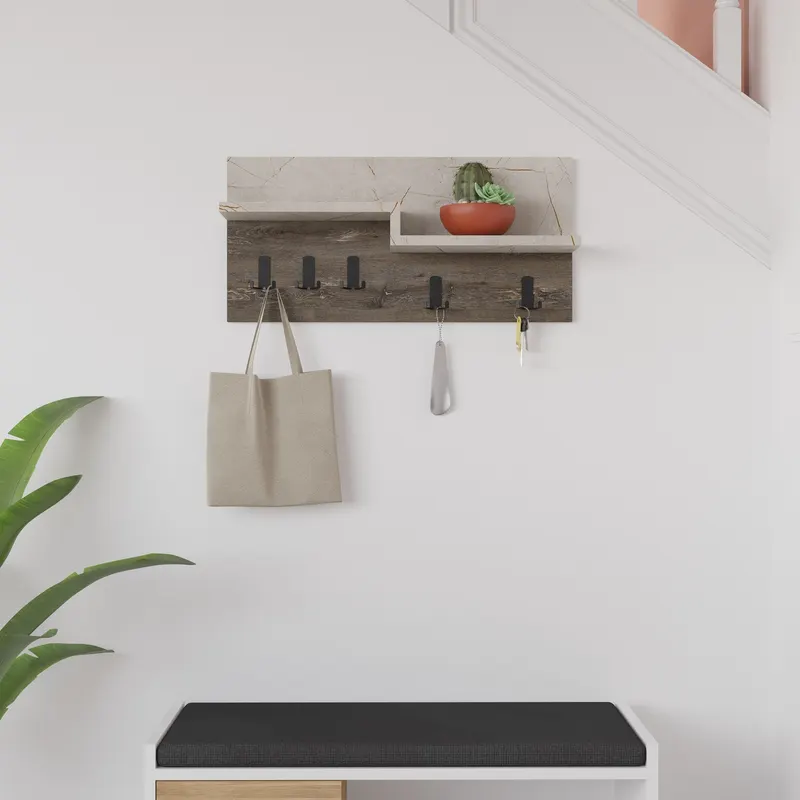 Cuier Harmon, Diverse culori, 65x15x31 cm - Maro închis - Lagina