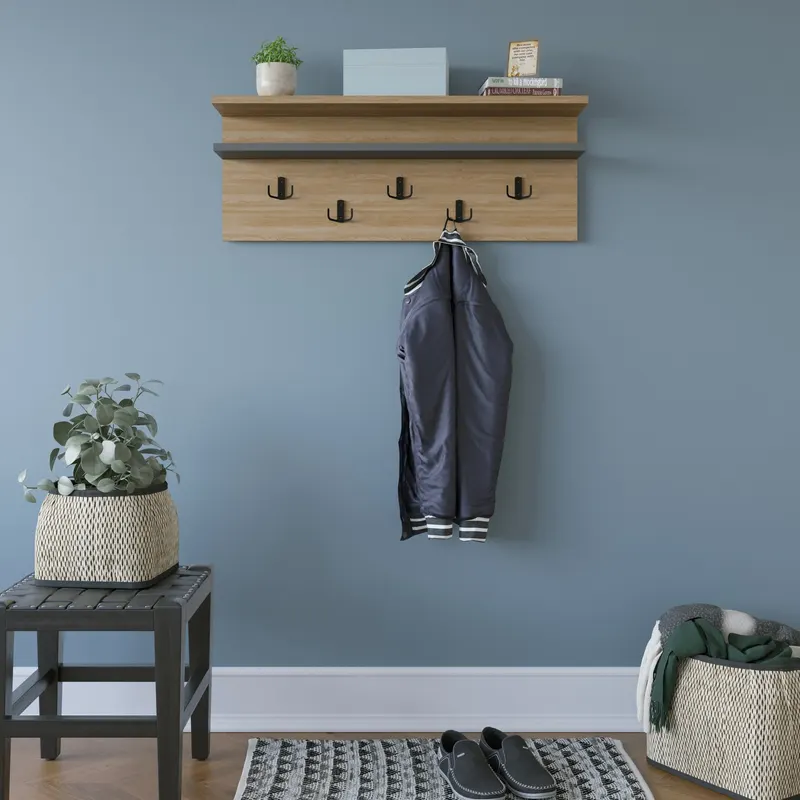 Cuier Rolker, Diverse culori, 90x20x31 cm - Stejar - Antracit