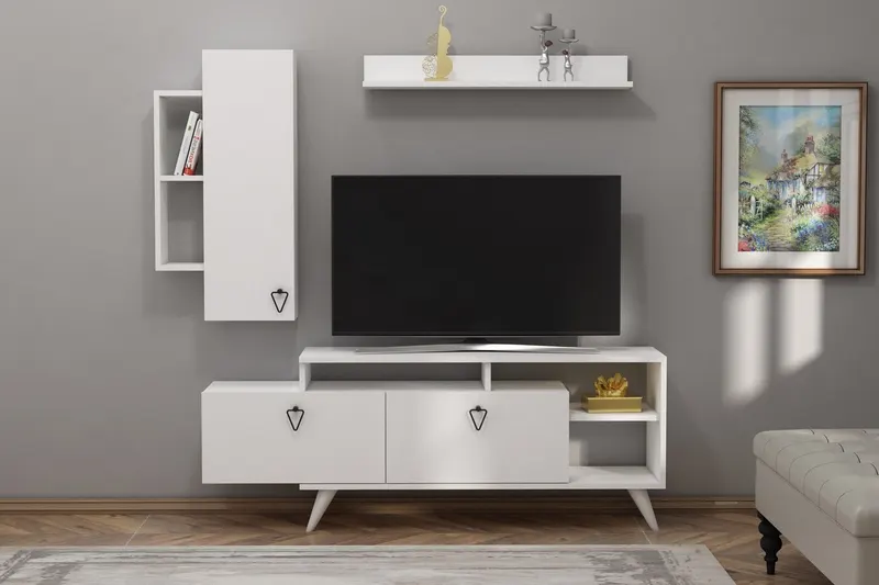 Comodă TV Clara, Diverse culori, 175x35x59 cm - Alb