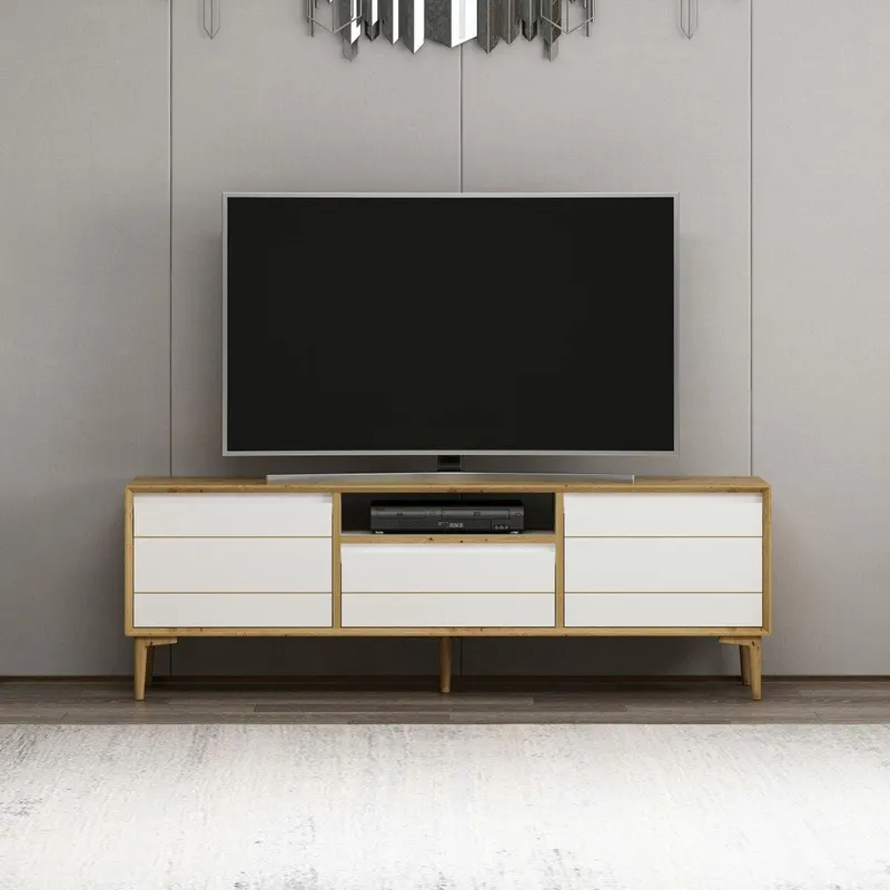 Comodă TV Lerry, Diverse culori, 150x35x50 cm - Alb
