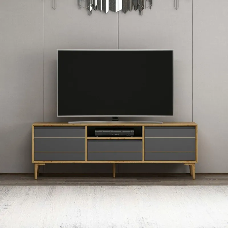 Comodă TV Lerry, Diverse culori, 150x35x50 cm - Antracit