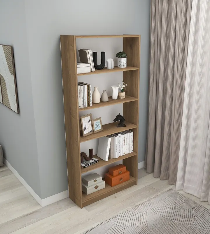 Bibliotecă Manolya, Diverse culori, 80x28x180 cm - Hitit