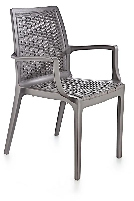 Scaun Exterior Rattan, Diverse culori, 53x57x85 cm - Antracit