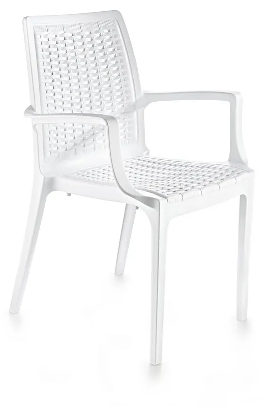Scaun Exterior Rattan, Diverse culori, 53x57x85 cm - Alb
