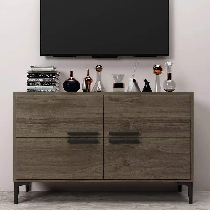 Comodă TV Ctn, Diverse culori, 120x30x75 cm - Nuc