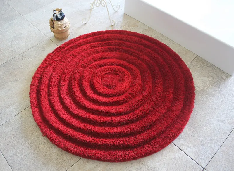 Covoraș de baie Round, Diverse culori, Ø90x30 cm - Roșu