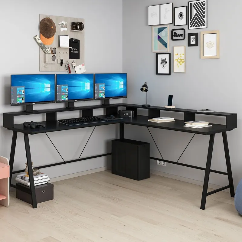 Birou Team, Diverse culori, 180x60x90 cm - Negru