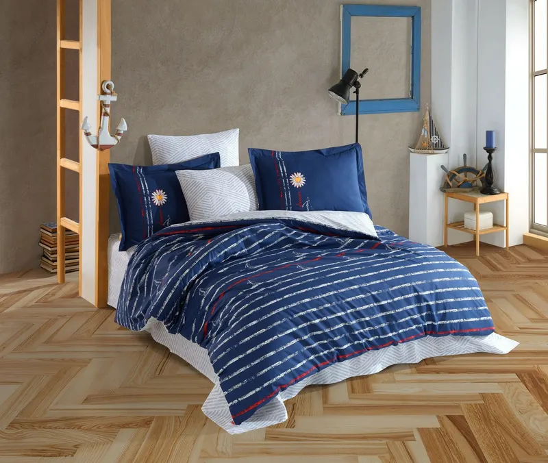 Set lenjerie de pat dublă Olimpia v2, Diverse culori, 240x260 cm - Bleumarin - Roșu - Alb