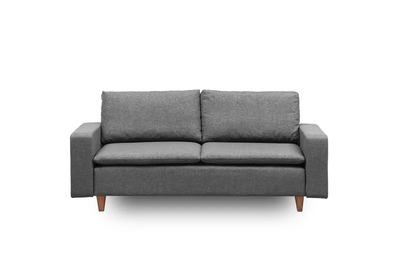Canapea fixă 2 locuri Lungo, Diverse culori, 150x52x46 cm - Gri închis