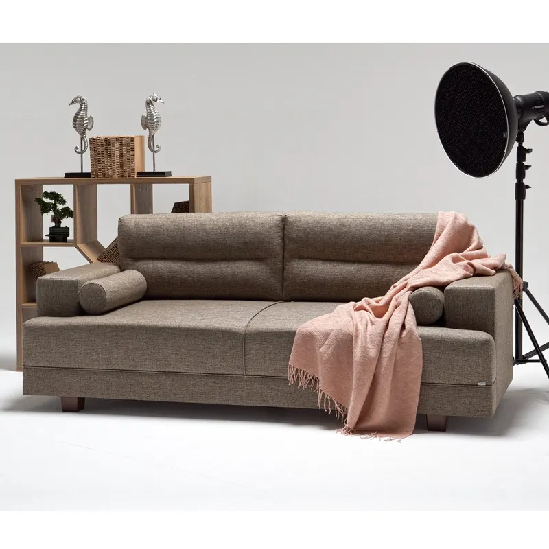 Canapea fixă Oslo, Diverse culori, Diverse configurații, 210x78x85 cm - Maro / 3 locuri