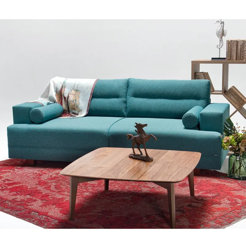Canapea fixă Oslo, Diverse culori, Diverse configurații, 210x78x85 cm - Turcoaz / 3 locuri