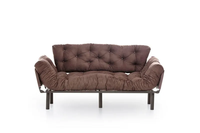 Canapea extensibilă 3 locuri Nitta Triple, Diverse culori, 185x70x85 cm - Maro