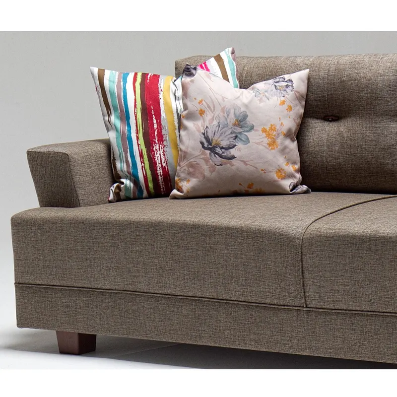 Canapea fixă 3 locuri Balzan, Diverse culori, 208x78x85 cm - Maro