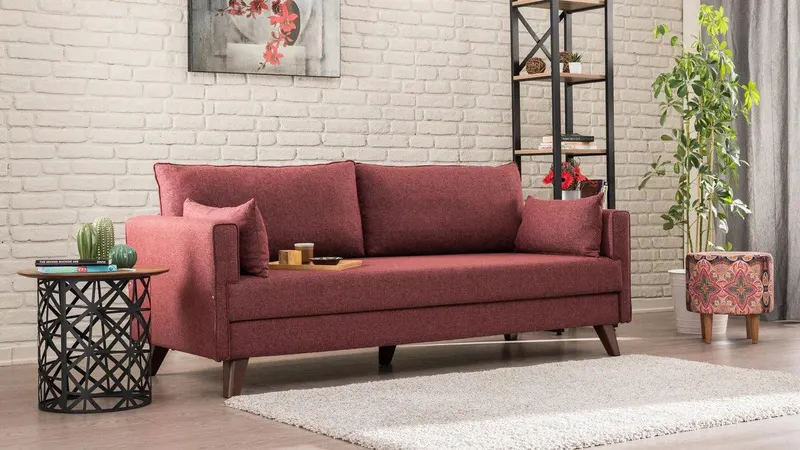 Canapea fixă 3 locuri Bella For 3 Pr, Diverse culori, 208x81x85 cm - Bordo