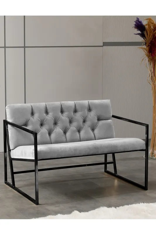 Canapea fixă 2 locuri Oslo, Diverse culori, 109x75x74 cm - Gri
