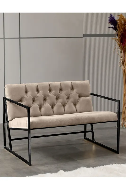 Canapea fixă 2 locuri Oslo, Diverse culori, 109x75x74 cm - Maro deschis