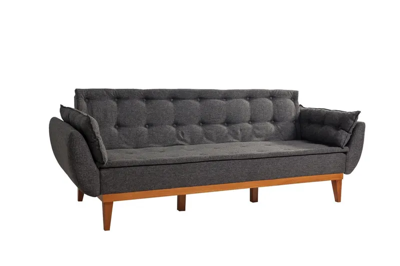 Canapea extensibilă 3 locuri Fiona, Diverse culori, 217x82x80 cm - Antracit