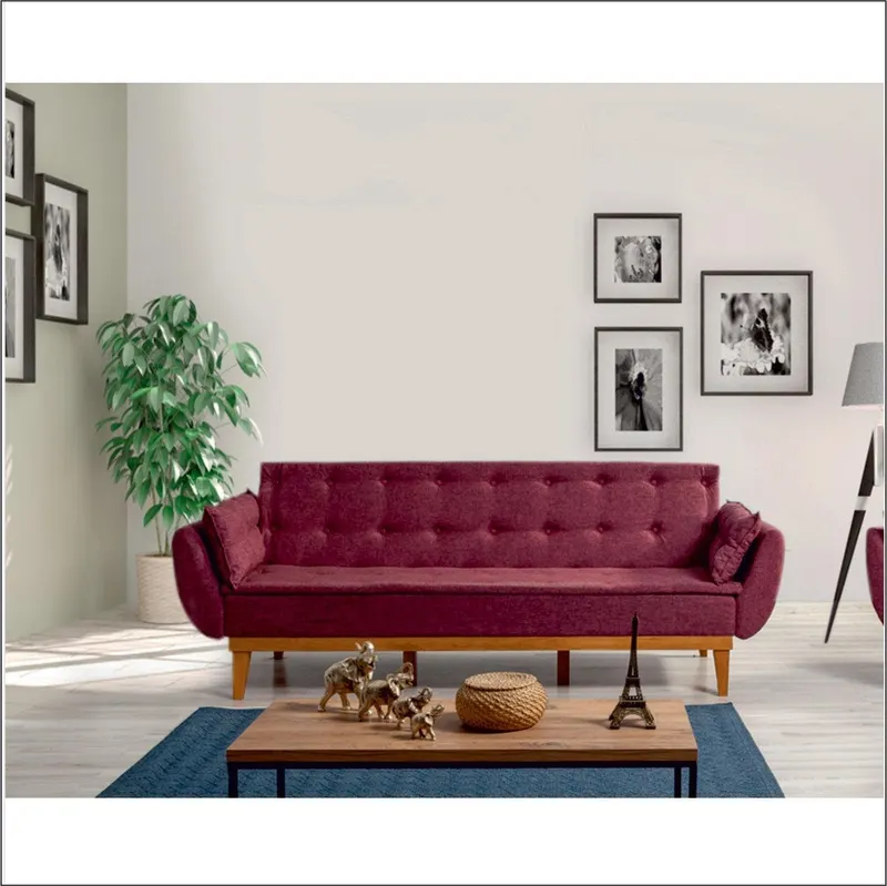 Canapea extensibilă 3 locuri Fiona, Diverse culori, 217x82x80 cm - Bordo