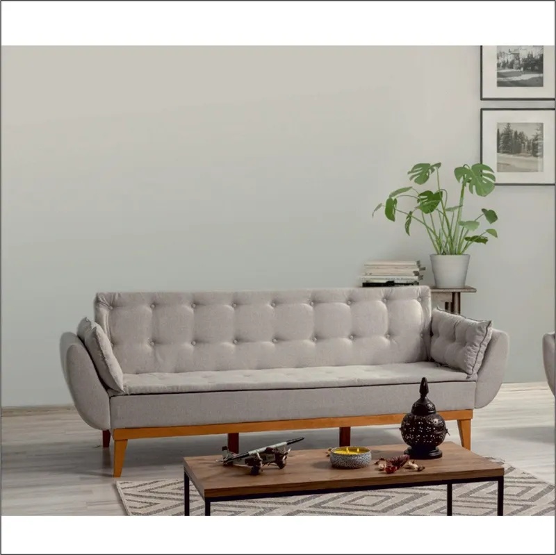 Canapea extensibilă 3 locuri Fiona, Diverse culori, 217x82x80 cm - Crem