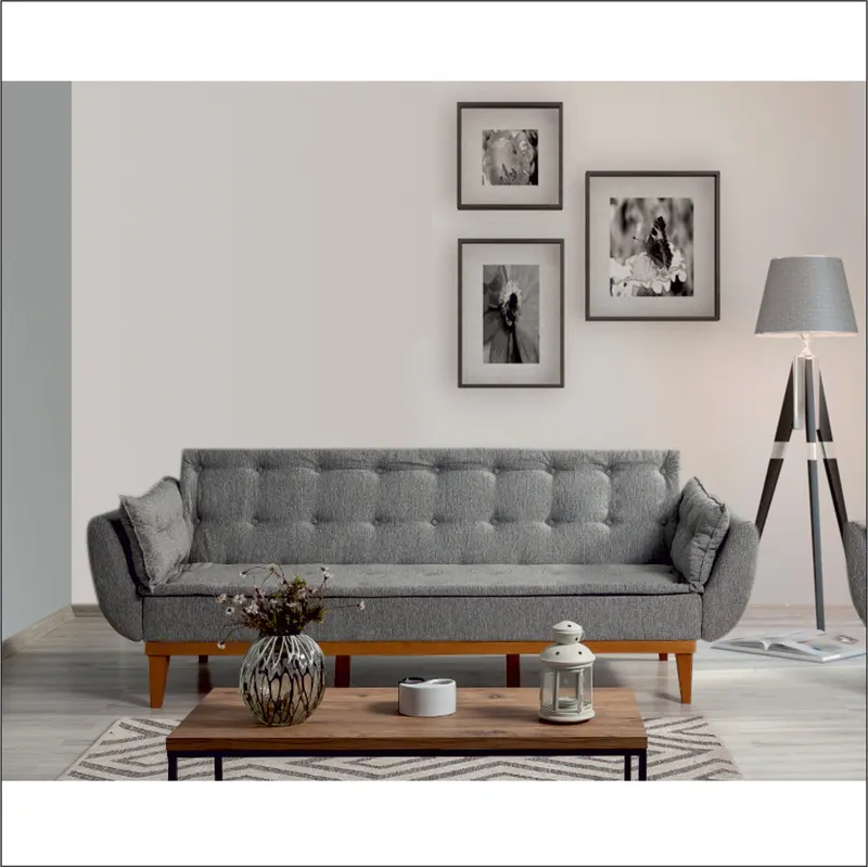 Canapea extensibilă 3 locuri Fiona, Diverse culori, 217x82x80 cm - Gri închis