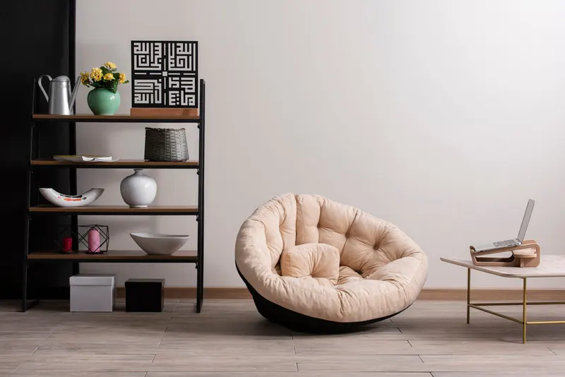 Taburet Kiku Large, Diverse culori, 90x56x70 cm - Crem