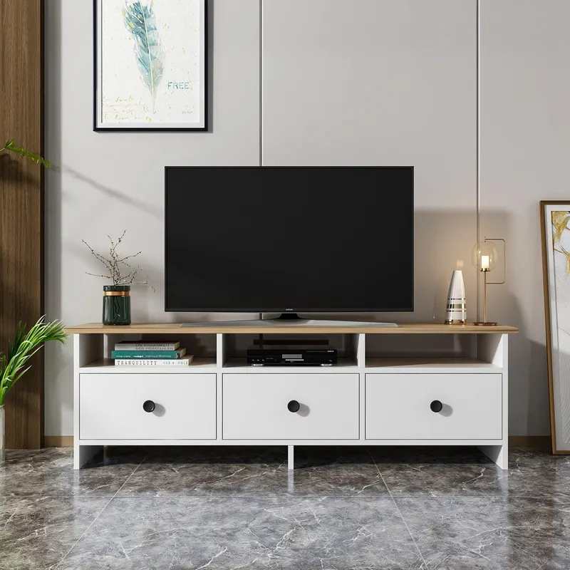 Comodă TV Oslo, Diverse culori, 150x36x47 cm - Alb - Sapphire