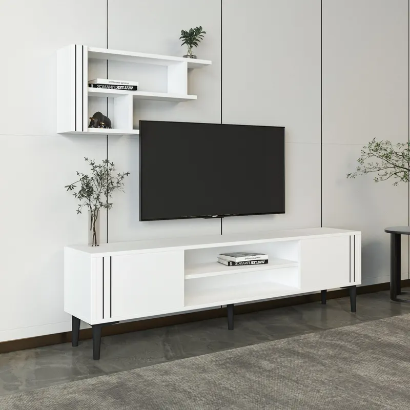 Comodă TV Snow Set, Diverse culori, 140x30x45 cm - Alb