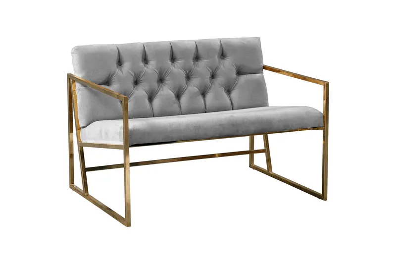 Canapea fixă 2 locuri Oslo auriu, Diverse culori, 109x75x74 cm - Gri