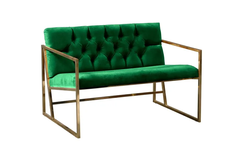 Canapea fixă 2 locuri Oslo auriu, Diverse culori, 109x75x74 cm - Verde