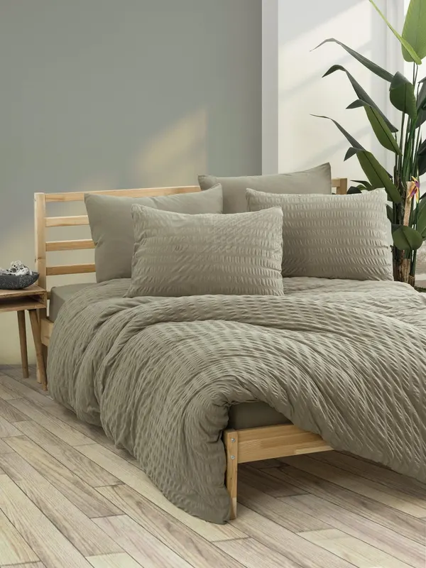 Set lenjerie de pat dublă Crepe, Diverse culori, 200x220 cm - Mink