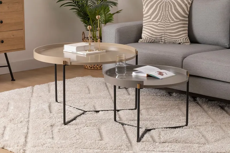 Set 2 măsuțe de cafea Mandy, Diverse culori, 60x80x51 cm - Bej