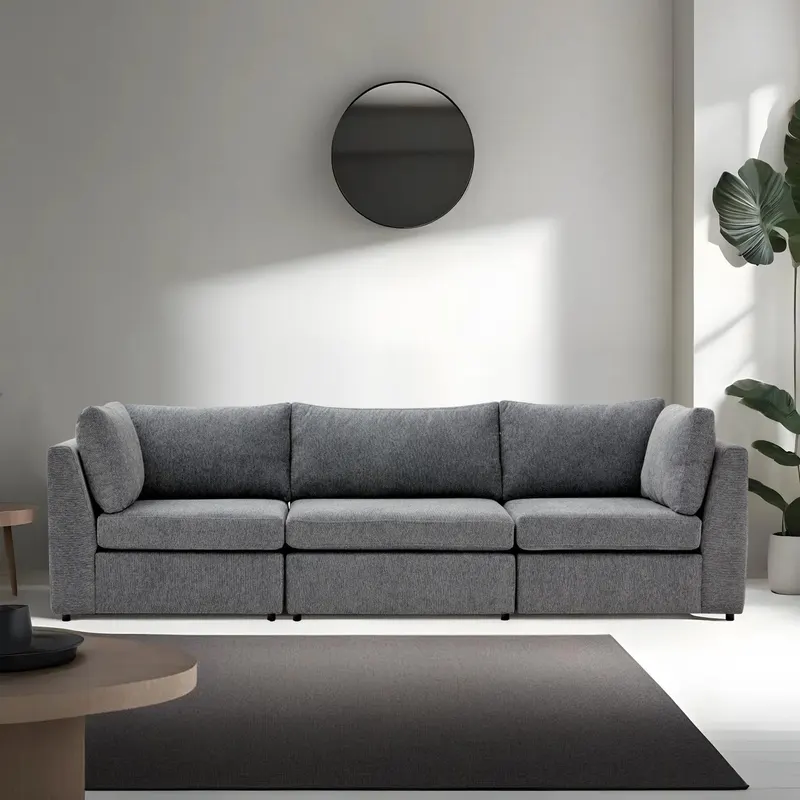 Canapea fixă 3 locuri Mottona 3-Seat, Diverse culori, 90x90x84 cm - Gri