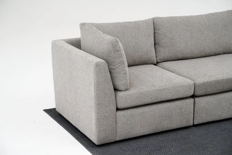 Canapea fixă 3 locuri Mottona 3-Seat, Diverse culori, 90x90x84 cm - Gri deschis