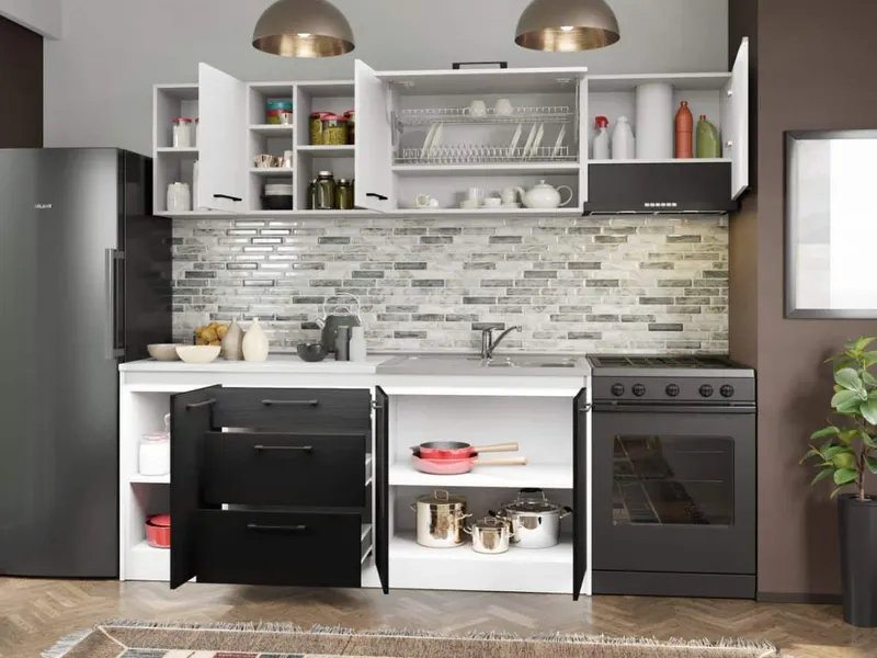 Set Mobila Bucatarie Mina Yang 240 Ferrara/Alb C127 — imaginea 2