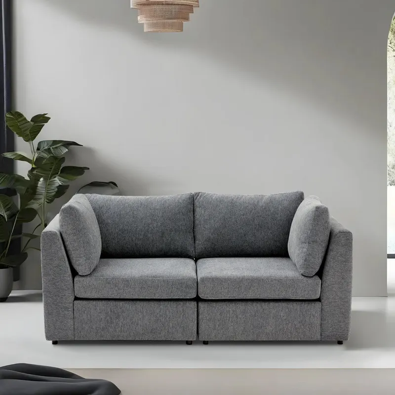 Canapea fixă 2 locuri Mottona 2-Seat, Diverse culori, 90x90x84 cm - Gri