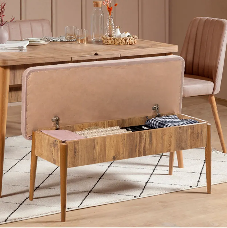 Masă extensibilă cu scaune 4 bucăți Vina 0900, Diverse culori, 130x80x77 cm - Pin atlantic - Piatră
