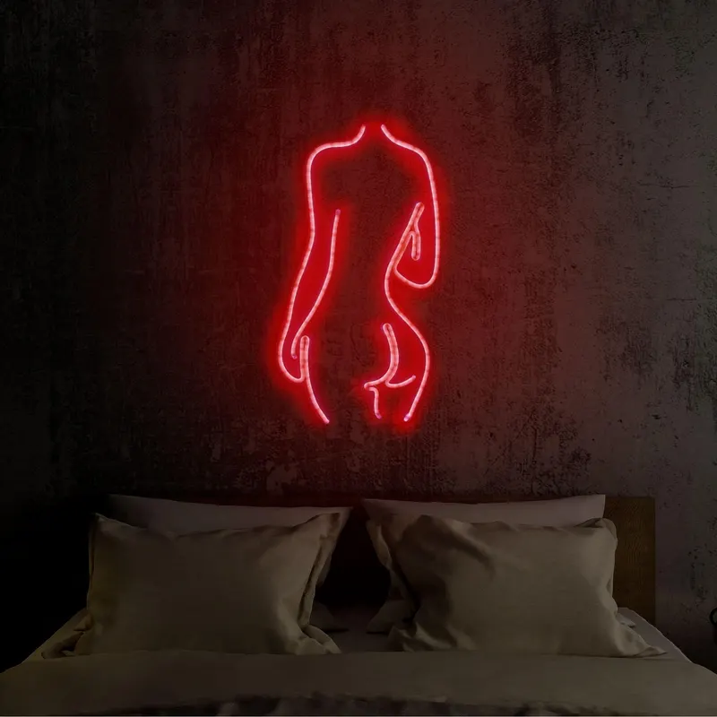 Lampă neon Sexy Woman, Diverse culori, 22x42x2 cm - Roșu