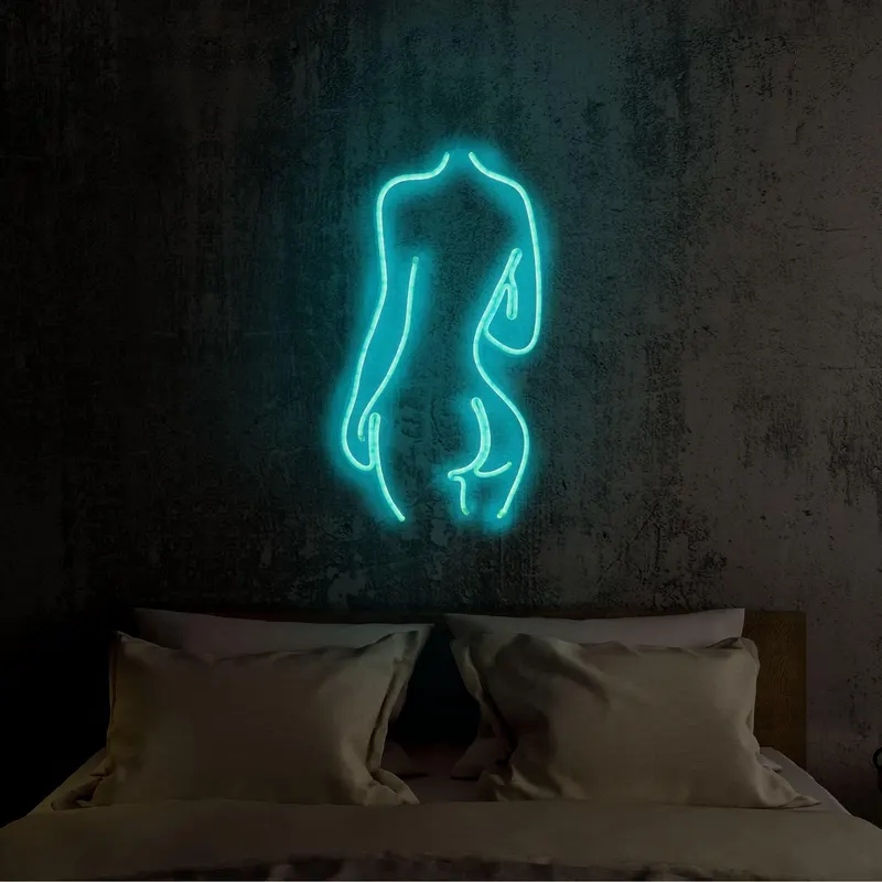 Lampă neon Sexy Woman, Diverse culori, 22x42x2 cm - Albastru