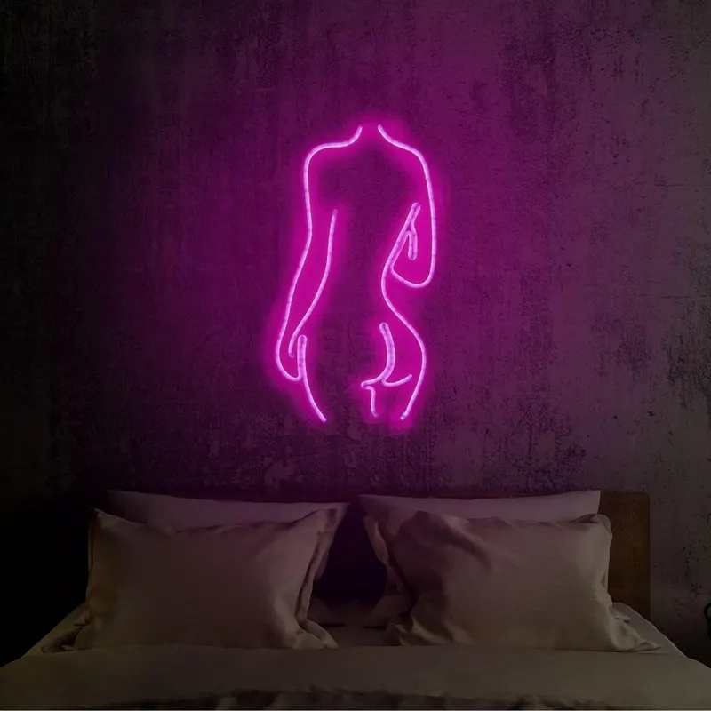 Lampă neon Sexy Woman, Diverse culori, 22x42x2 cm - Roz