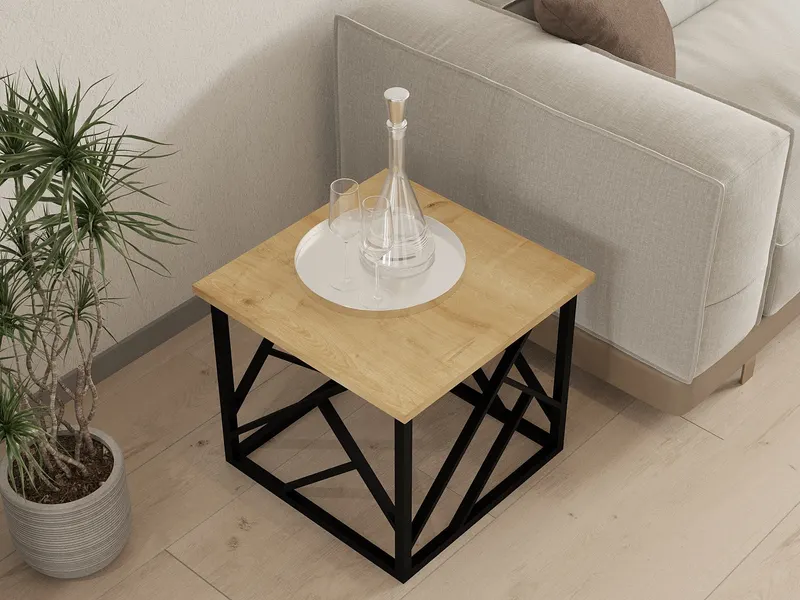 Măsuță de cafea Woda, Diverse culori, 54x54x42 cm - Sapphire - Negru