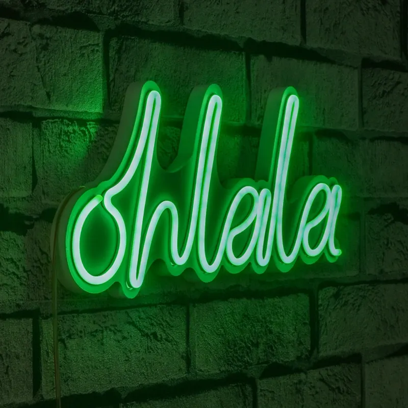Lampă neon Oh La La, Diverse culori, 36x15x2 cm - Verde