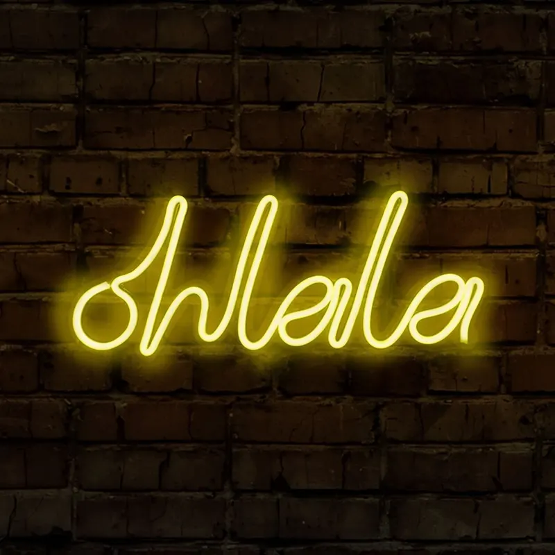 Lampă neon Oh La La, Diverse culori, 36x15x2 cm - Galben