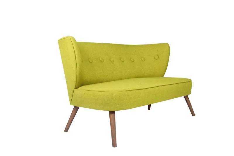 Canapea fixă 2 locuri Bienville, Diverse culori, 141x73x77 cm - Peanut green