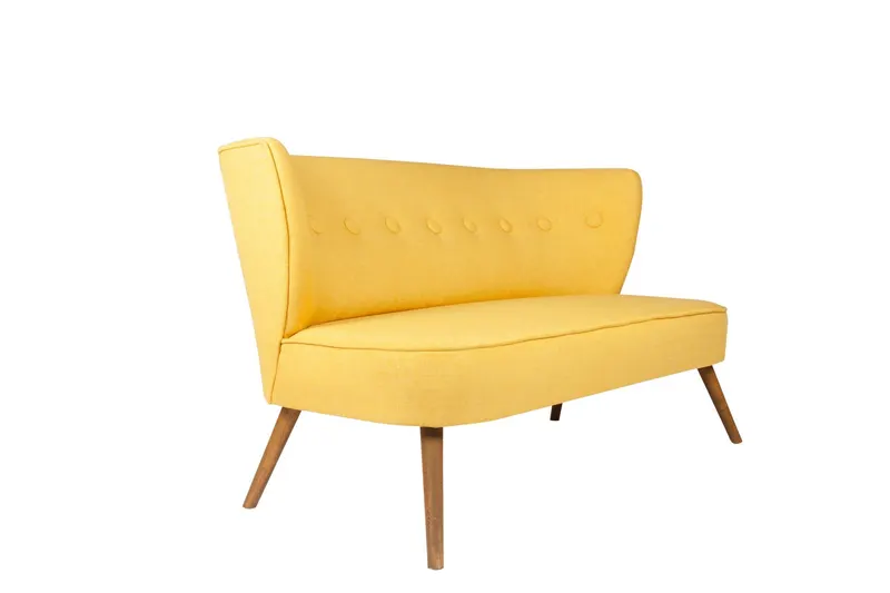 Canapea fixă 2 locuri Bienville, Diverse culori, 141x73x77 cm - Galben