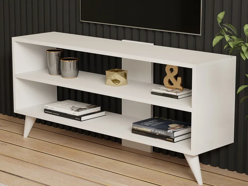 Comodă TV One, Diverse culori, 120x30x50 cm - Alb